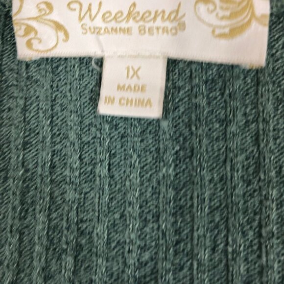 Weekend by Suzanne Betro Turquoise Sweater Top Size 1X - Picture 3 of 3